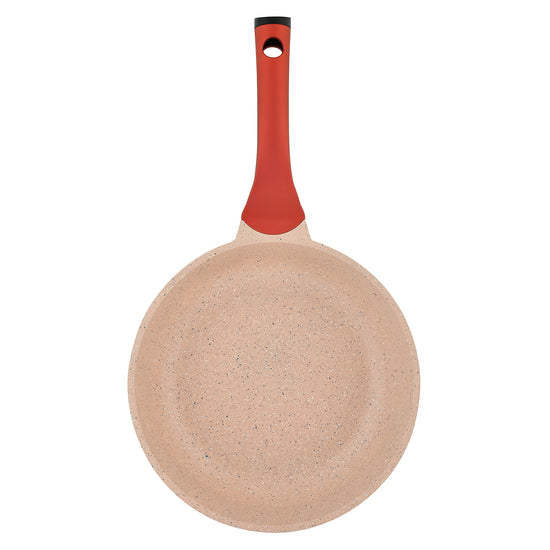 Prestige Essentials Granite 7 Piece Non-Stick Cast Aluminium Cookware Sets | Induction Compatible Pots and Pans Set | Pink - PR80961