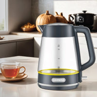 CARRERA Glass Kettle CRR649– 2200W Electric Kettle with 1.7L Heat-Resistant Glass Jug, STRIX Controller & Boil-Dry Protection