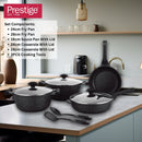 Prestige Essentials 9pcs Pots and Pans Set | Nonstick Cookware Sets | Granite Pots Set | Kitchen Induction Pots and Pans Cooking Sets | Pan Sets for Cooking | Black - PR80989