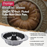 Prestige Granite Stone 26Cm/10-Inch Fluted Tube Non-Stick Pan | PR48761
