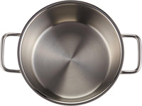 Korkmaz Astra Stainless Steel Casserole 16x10 cm / 2.0 L | Induction Compatible Tri-Ply Bottom Cooking Stock Pot with Lid| Silver - KA1901