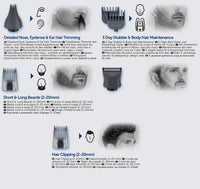 Remington G2 Graphite Series Personal Groomer | 6-in-1 Beard, Nose & Body Grooming Kit with Washable Attachments – PG2000