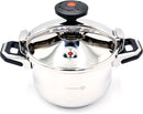 Korkmaz Pressa Stainless Steel Pressure Cooker 5L | Aluminium Capsul Base Turkish Pressure Cooker with Heavy Lid | Induction Compatible Tri-Ply Bottom Cooker | KA773-03