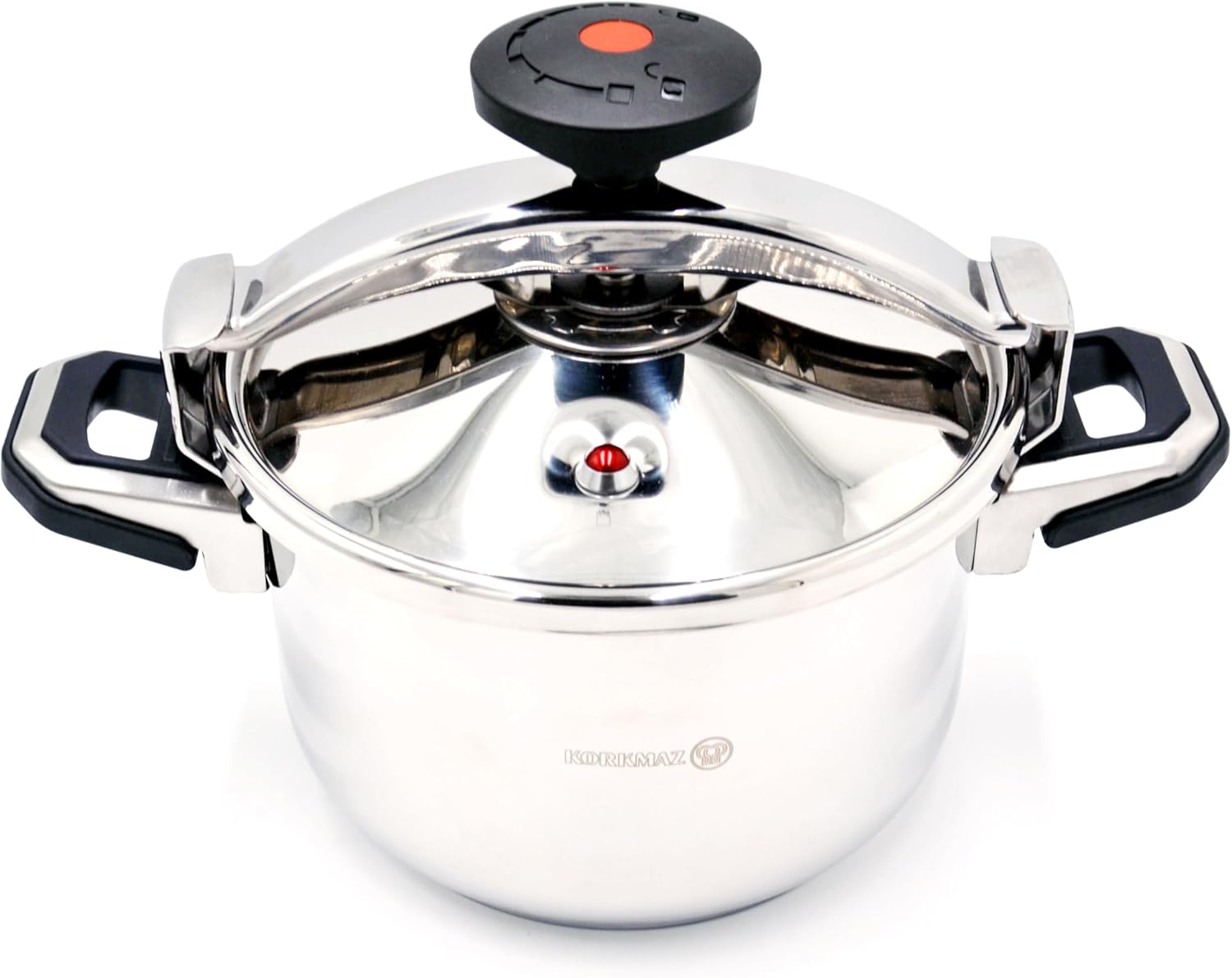 Korkmaz Pressa Stainless Steel Pressure Cooker 5L | Aluminium Capsul Base Turkish Pressure Cooker with Heavy Lid | Induction Compatible Tri-Ply Bottom Cooker | KA773-03