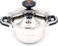 Korkmaz Pressa Stainless Steel Pressure Cooker 5L | Aluminium Capsul Base Turkish Pressure Cooker with Heavy Lid | Induction Compatible Tri-Ply Bottom Cooker | KA773-03