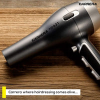 CARRERA AC Hair Dryer № 631, 2400 Watts Profesional, Ultra slim styling nozzle, Diffuser, Hot and Cold Air, 2 Speed 3 Temperature Settings with Cool Shot For both Men and Women