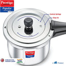 Prestige 2 Litre Stainless Steel Popular Svachh Outerlid Pressure Cooker | Deep lid for spillage control |Gas & Induction Compatible|Controlled Gasket Release System