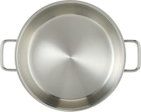 Korkmaz Astra Stainless Steel Low Casserole Silver 24x8 cm / 3.6 L | Induction Compatible Tri-Ply Bottom Cooking Stock Pot with Lid | Silver - KA1904