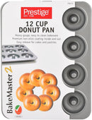 Prestige Mini Donut Pan | Non-Stick Baking Pan with 12 Cup | Donut Baking Tray | Grey - PR218616