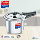 Prestige 3 Litre Stainless Steel Popular Svachh Outerlid Pressure Cooker | Deep lid for spillage control |Gas & Induction Compatible|Controlled Gasket Release System