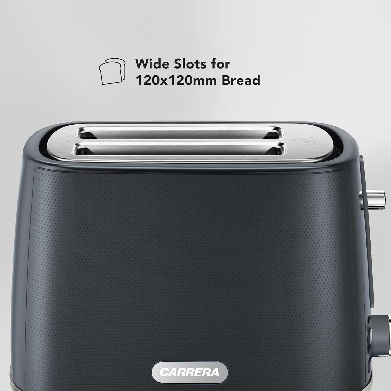 CARRERA Toaster CRR563 – 2-Slice Toaster with 7 Browning Settings, Wide Slots, Reheat & Defrost Function, and Automatic Shut-Off