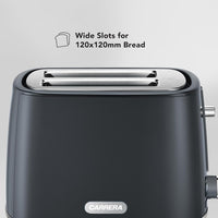 CARRERA Toaster CRR563 – 2-Slice Toaster with 7 Browning Settings, Wide Slots, Reheat & Defrost Function, and Automatic Shut-Off