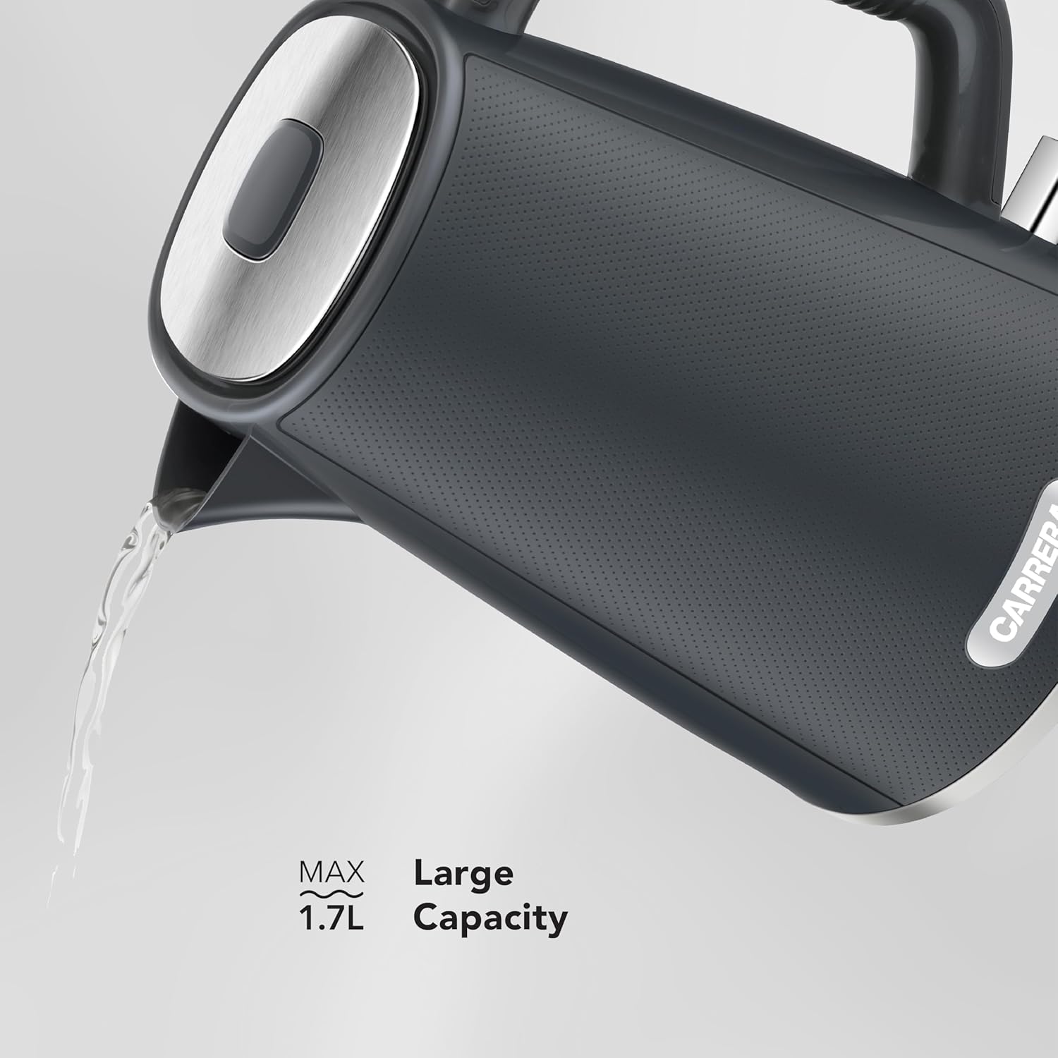 CARRERA Kettle CRR 549 – 2200W Electric Kettle with 1.7L Capacity, STRIX Controller, Boil-Dry Protection & 360° Swivel Base