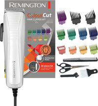Remington Color Cut Hair Clipper | Corded Haircut Kit with 9 Color Combs for Easy Length Selection – HC5035