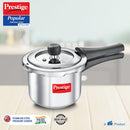 Prestige 1.5 Litre Stainless Steel Popular Svachh Outerlid Pressure Cooker | Deep lid for spillage control|Gas & Induction Compatible|Controlled Gasket Release System