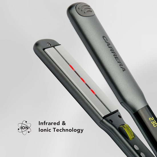 CARRERA CRR634 Infrared Ionic Hair Straightener – Professional Ceramic Flat Iron with Adjustable Temperature, Frizz-Free Styling, Auto Shut-Off & Overheat Protection, Lock Function
