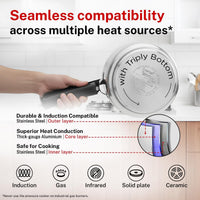 Prestige 3L Essential Svachh Pressure Cooker with Spillage Control Lid | Triply Induction Bottom | MPN20537
