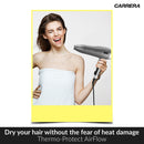 CARRERA 532 Professional Hair Dryers for Men & Women | Hairdryers - Styling Nozzle-Diffuser, Blow Dry, Hot-Cold Air, DC 1600 Watts-Grey