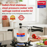 Prestige 5L Essential Svachh  Pressure Cooker with Spillage Control  Lid Cooker | Triply Induction Bottom | MPN20538
