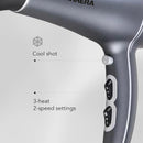 CARRERA AC Hair Dryer CRR 539 – 2200W Professional Hair Dryer with AC Motor, Ceramic Coating, Ionic Function, Cool Shot, and Styling Accessories