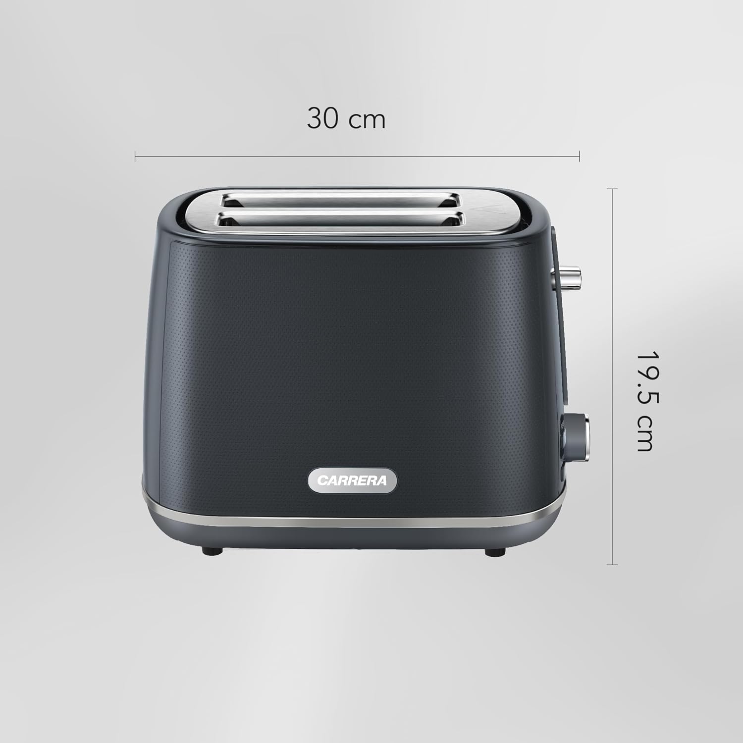 CARRERA Toaster CRR563 – 2-Slice Toaster with 7 Browning Settings, Wide Slots, Reheat & Defrost Function, and Automatic Shut-Off