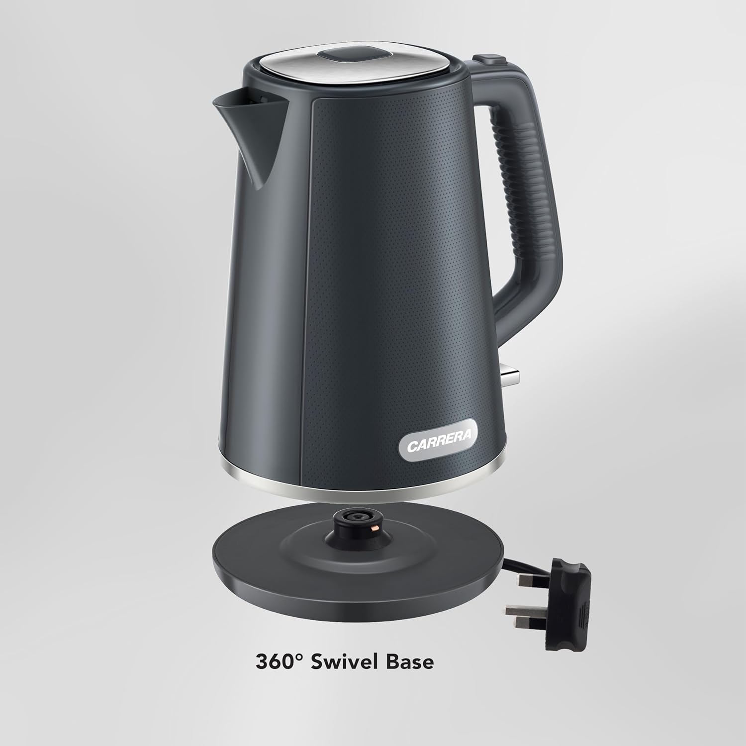CARRERA Kettle CRR 549 – 2200W Electric Kettle with 1.7L Capacity, STRIX Controller, Boil-Dry Protection & 360° Swivel Base
