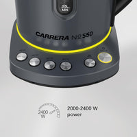 CARRERA Electric Kettle № 550 – 2000-2400W Stainless Steel Kettle with Adjustable Temperature, Keep Warm Function & LED Display