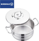Korkmaz Astron 7 Pcs Cookware Set | Stainless Steel Pots and Pans Set | Inductions Compatible Tri-Ply Bottom Cooking Set | Silver - KA2054