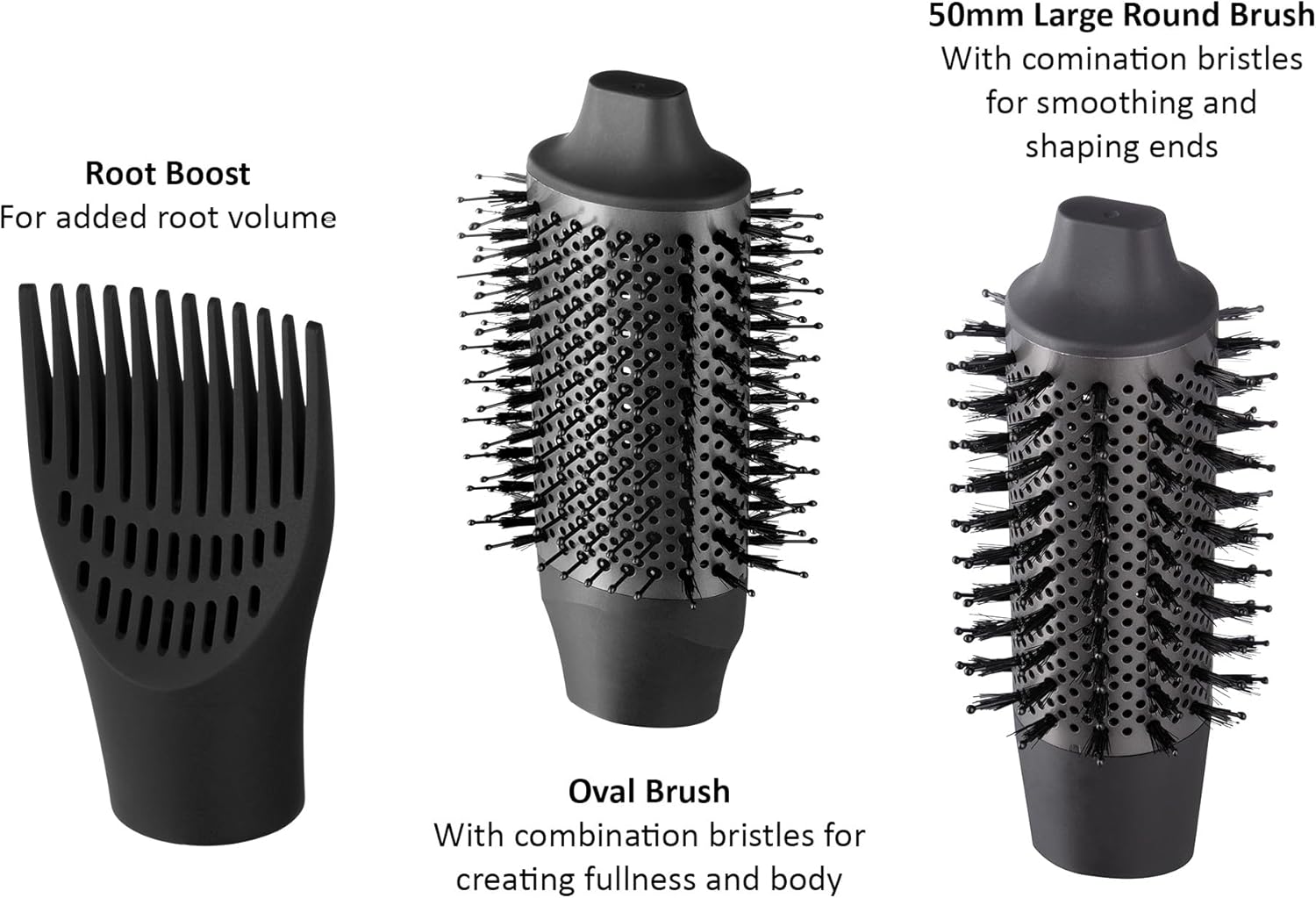 Remington PROluxe You Adaptive Air Styler | Intelligent Heat Control with Oval & Round Brushes for Personalized Styling – AS9880