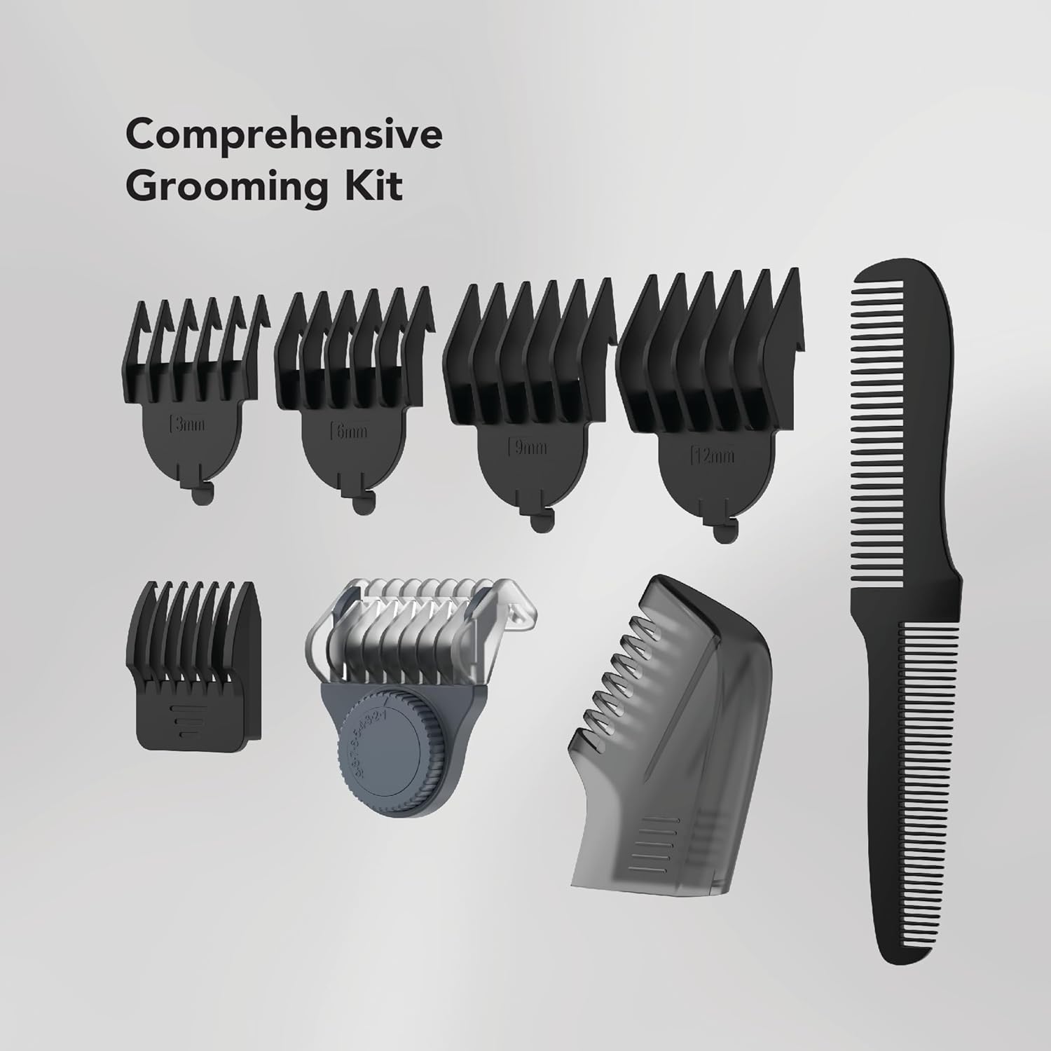 CARRERA CRR625 All-in-1 Trimmer for Men | Cordless Beard, Hair & Body Grooming Kit, Stainless Steel Blades, IPX6 Waterproof, USB Rechargeable, LED Display, 5-Min Boost, Multi Attachments, Gift for Men