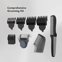 CARRERA CRR625 All-in-1 Trimmer for Men | Cordless Beard, Hair & Body Grooming Kit, Stainless Steel Blades, IPX6 Waterproof, USB Rechargeable, LED Display, 5-Min Boost, Multi Attachments, Gift for Men