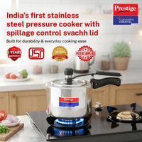 Prestige 3L Essential Svachh Pressure Cooker with Spillage Control Lid | Triply Induction Bottom | MPN20537