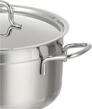 Korkmaz Alfa Plus 11 Pieces Stainless Steel Cookware Set | Induction Compatible Tri-Ply Bottom Pots and Pans Set | Silver - KA1610