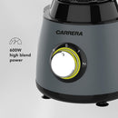 CARRERA 3-in-1 Powerful Blender 600W with 1.5L Blending Jar, Staineless Steel Blades & Copper Motor, Knob Control & LED Dislay, Perfect for Mixing, Grinding and Blending, Grey- CRR567, 2 Year Warranty
