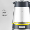 CARRERA Glass Kettle CRR649– 2200W Electric Kettle with 1.7L Heat-Resistant Glass Jug, STRIX Controller & Boil-Dry Protection