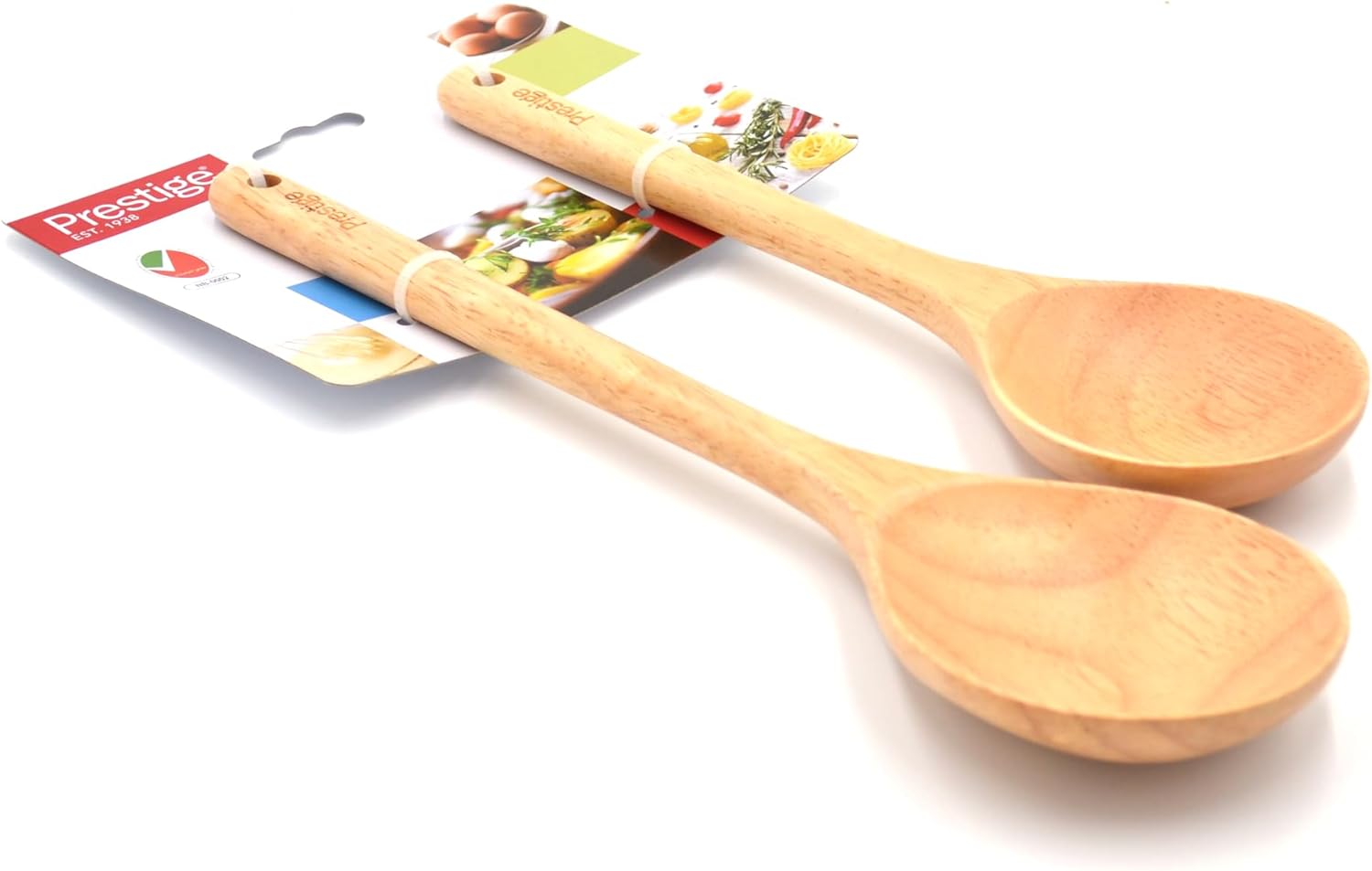 Prestige Solid Spoon Set  | Quality Kitchen Utensils for Cooking & Serving | 2-Piece Wooden Spoon Kit | PR48875