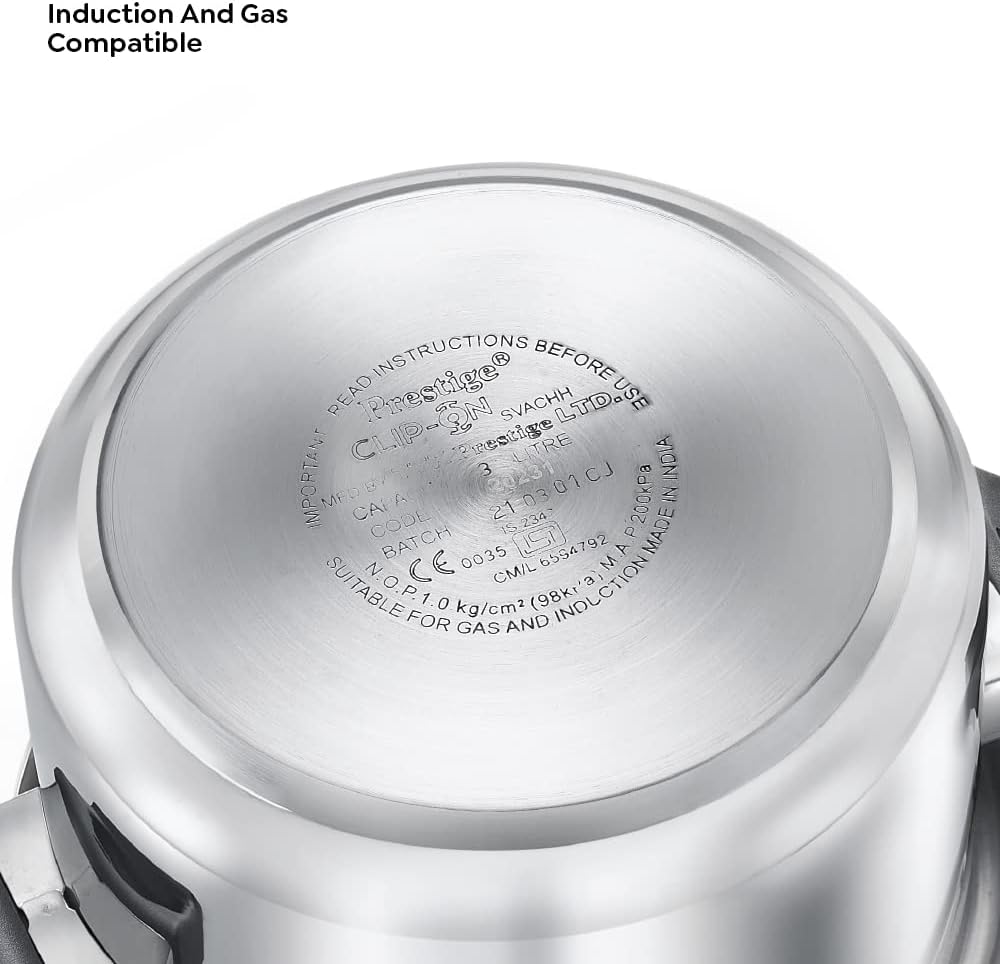 Prestige Svachh FLIP-ON SS Pressure Cooker 22 cm-5 L with Glass Lid | MPF20157