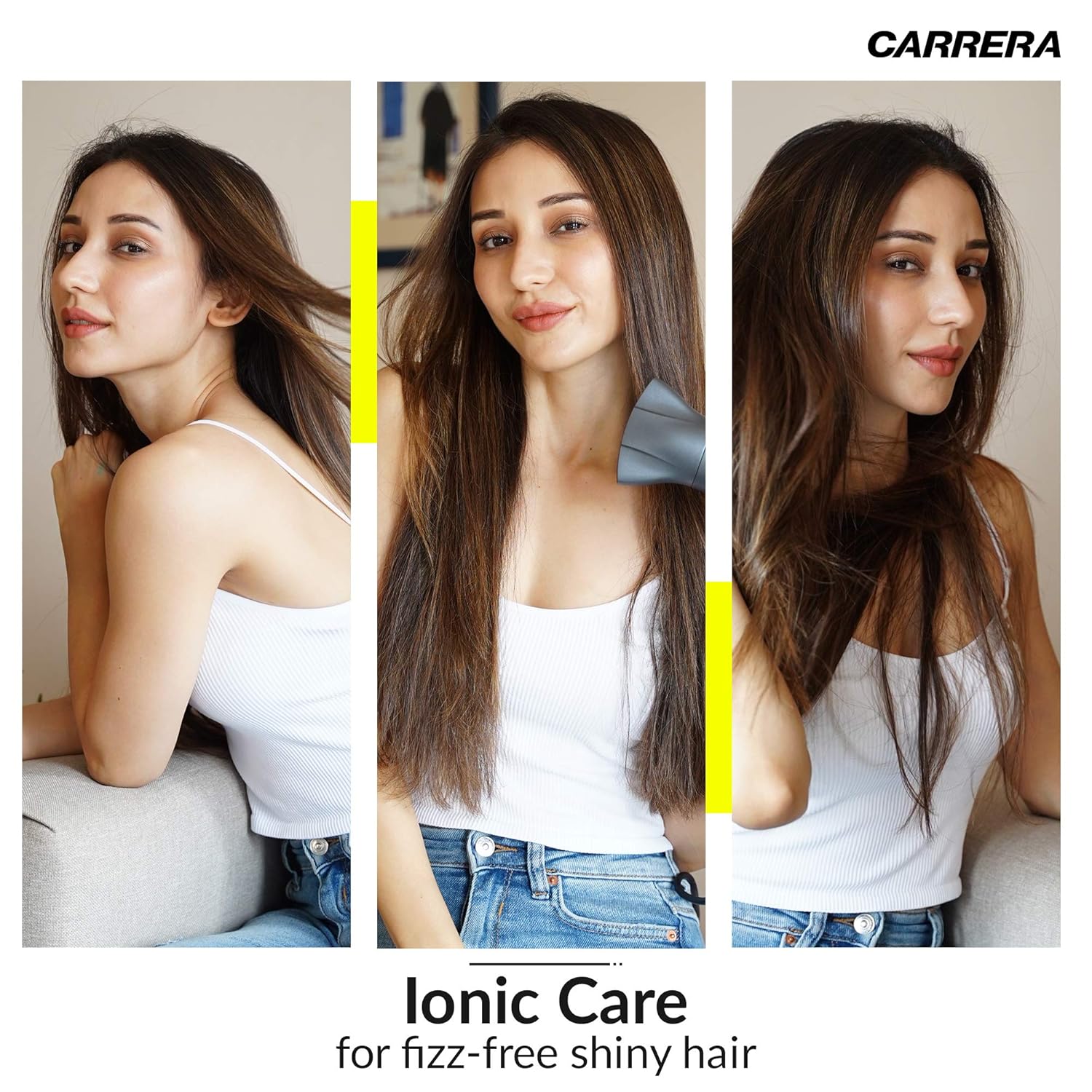 CARRERA 532 Professional Hair Dryers for Men & Women | Hairdryers - Styling Nozzle-Diffuser, Blow Dry, Hot-Cold Air, DC 1600 Watts-Grey