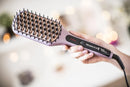 Remington Keratin Radiance Sleek & Smooth Heated Brush | Anti-Frizz Styling Tool with Advanced Ceramic & Keratin Coating | Quick Heat-Up & Shine Boost Technology – RECB7401