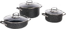 Korkmaz Galaksi 3xl 18 Pcs Cookware Set | Granite Coated Cast Aluminium Cooking Sets | Induction Compatible Cookware Pots and Pans Set | Black | KA2683