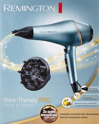 Remington Shine Therapy Pro Hair Dryer | 2400W Powerful AC Motor with Advanced Ionic & Micro-Conditioner Technology for Glossy Finish – AC9300