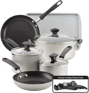 Farberware Cookstart Diamond Max Nonstick Cookware Pots and Pans Set | Nonstick Cookware Sets 15 Piece - Silver