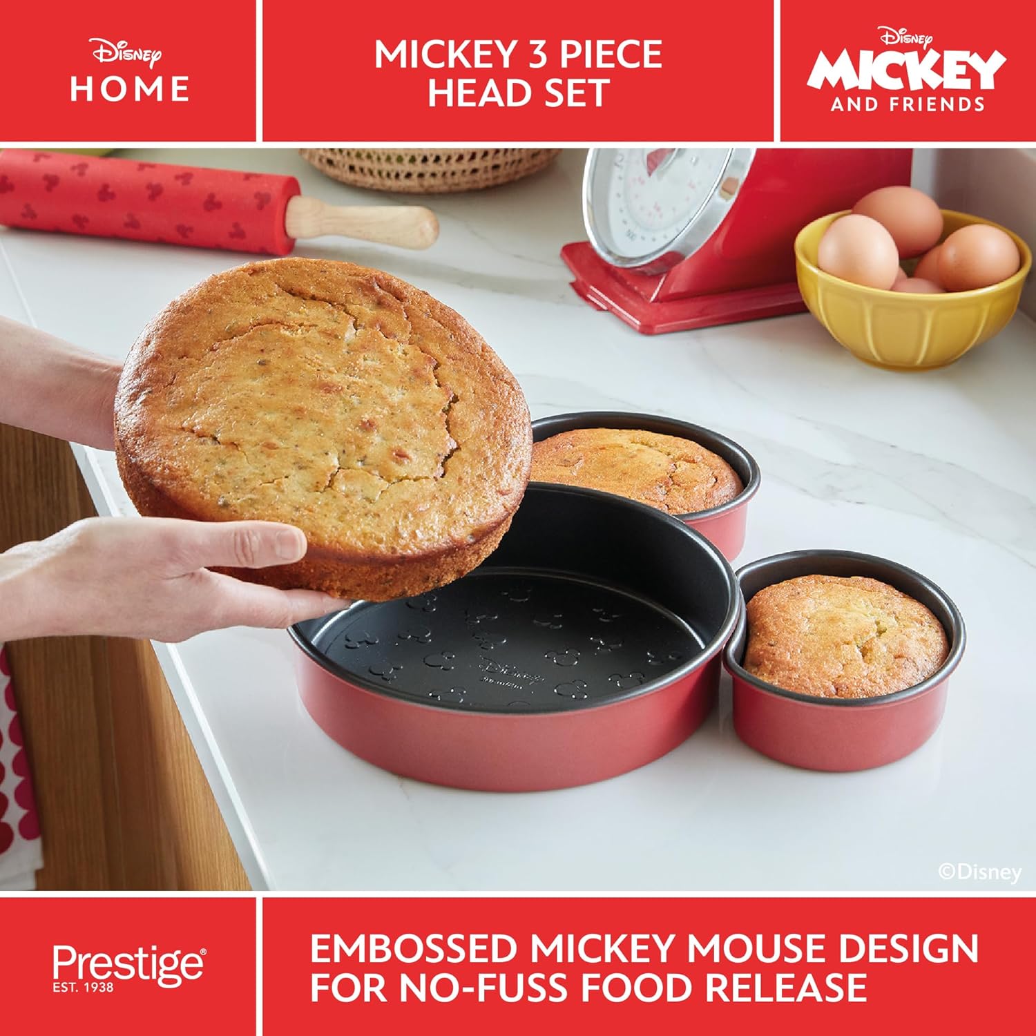 Prestige X Disney Bakeware Mickey 3 Piece Head Set | PR48803