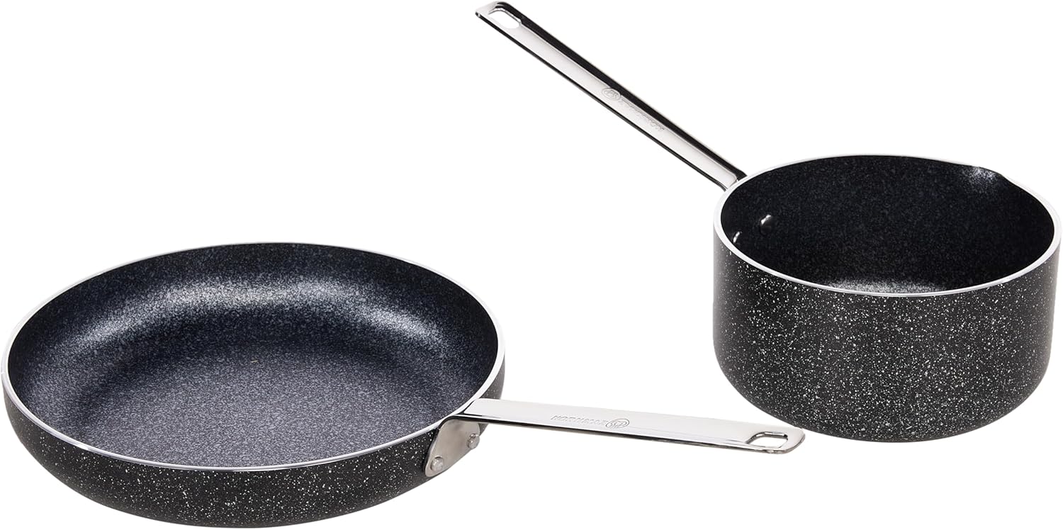 Korkmaz Galaksi 3xl 18 Pcs Cookware Set | Granite Coated Cast Aluminium Cooking Sets | Induction Compatible Cookware Pots and Pans Set | Black | KA2683