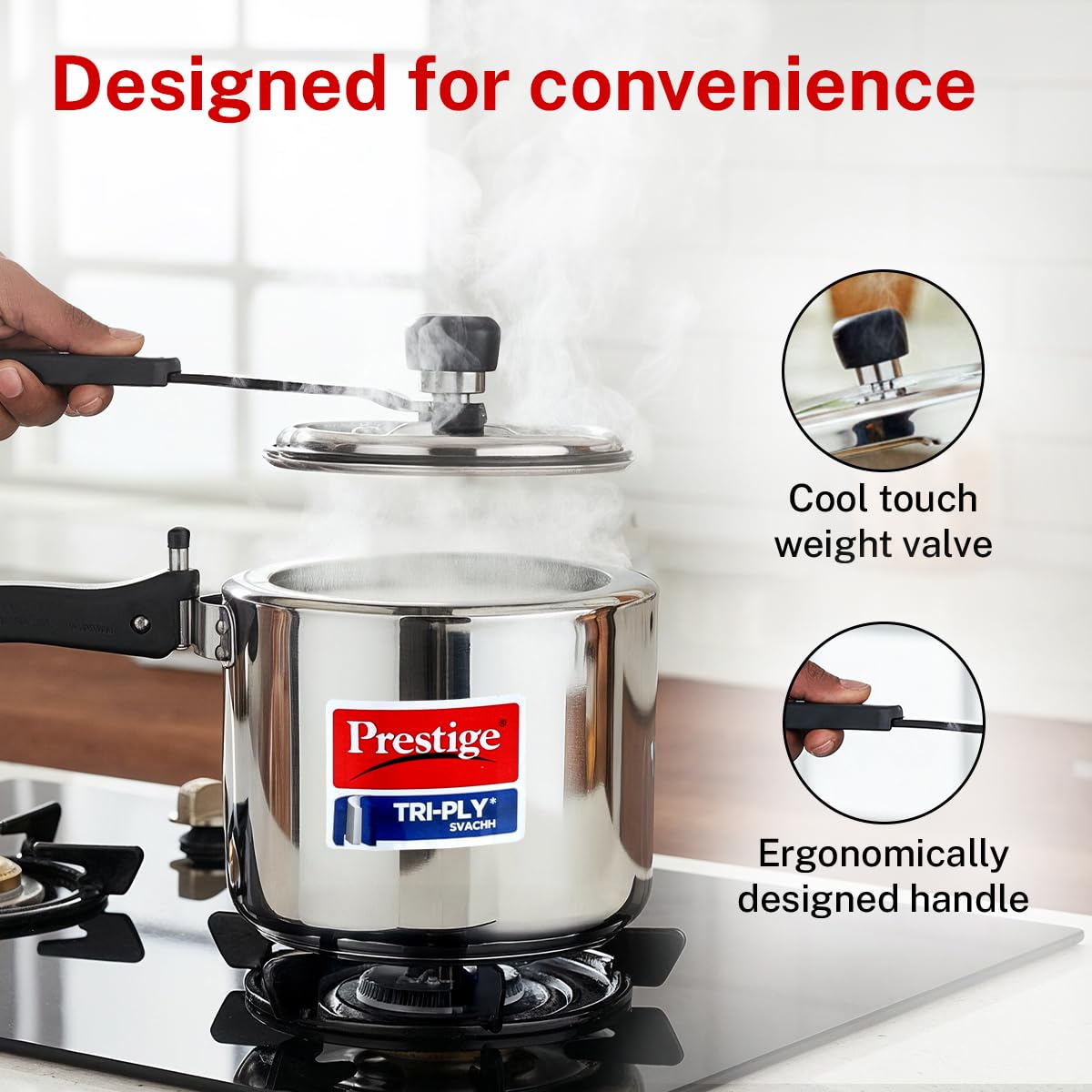 Prestige 3 L Tri-Ply Svachh Inner Lid Pressure Cooker | MPP20714