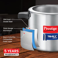 Prestige 5 L Tri-Ply Stainless Steel Svachh Inner Lid Pressure Cooker | MPT20715