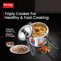 Prestige 5 L Tri-Ply Stainless Steel Svachh Inner Lid Pressure Cooker | MPT20715