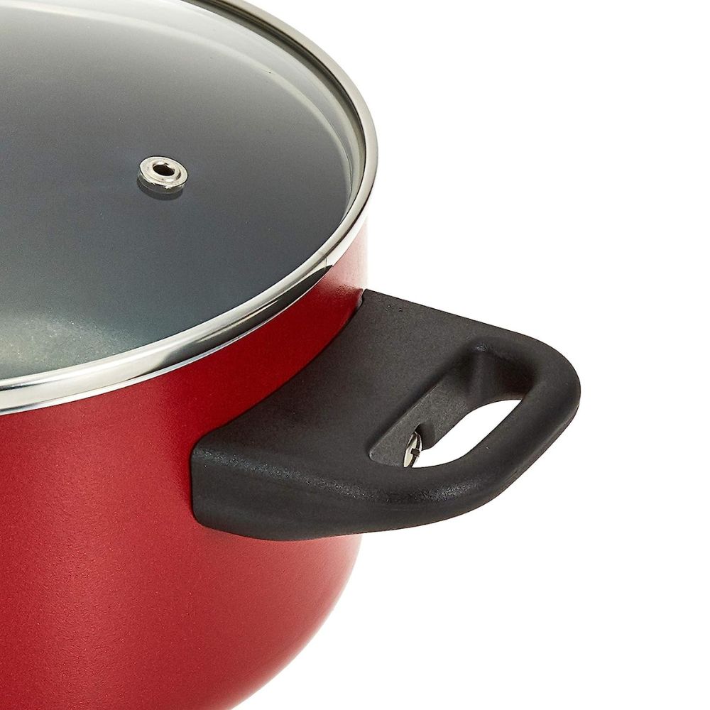 Prestige Classique Pro Aluminium Cookware | Non Stick Interior| Durable & Light Weight Red, Sets of 14 Piece - PR21233
