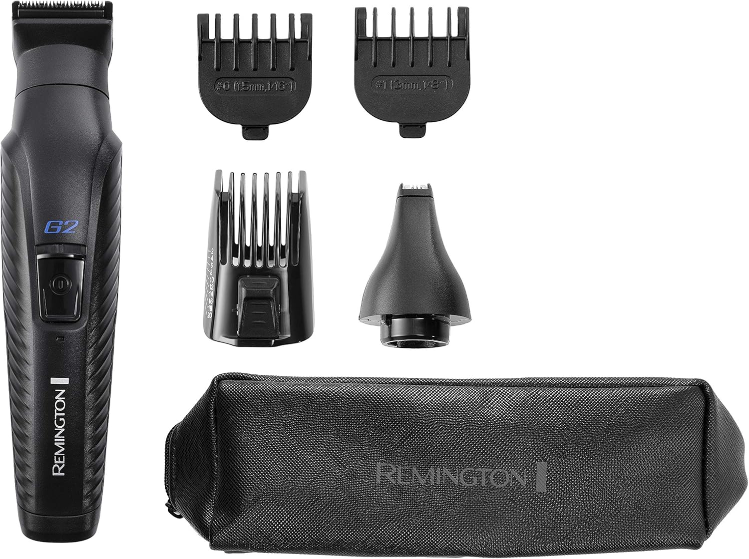 Remington G2 Graphite Series Personal Groomer | 6-in-1 Beard, Nose & Body Grooming Kit with Washable Attachments – PG2000