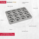 Prestige Mini Donut Pan | Non-Stick Baking Pan with 12 Cup | Donut Baking Tray | Grey - PR218616